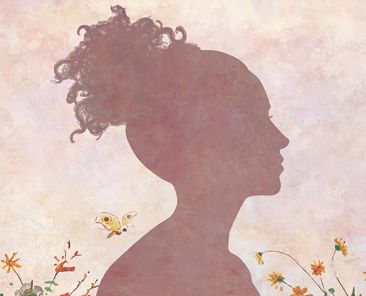 Woman shadow on a pink painting background vector